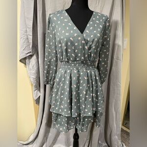 Mimi Chica Green Floral Mini Dress